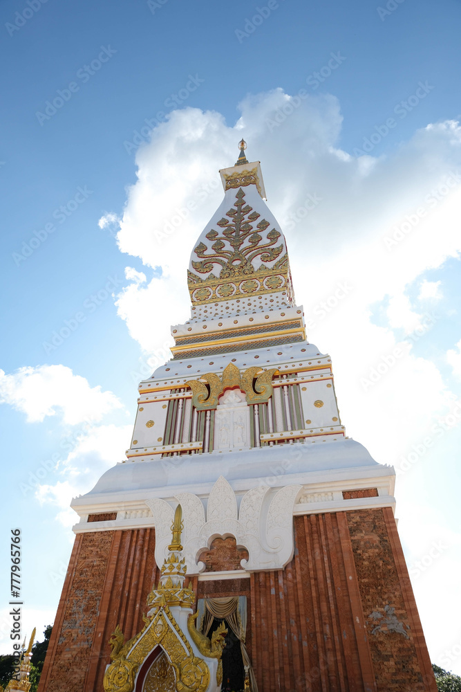 Golden pagoda in Phra That Phanom Woramahaviharn Temple, Nakhon Phanom Province , Thailand.