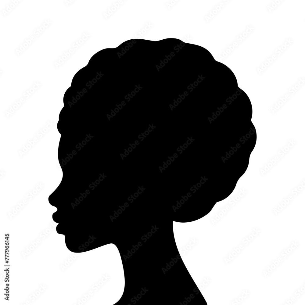 Silhouette Face Head In Profile Ethnic Group Of Black African And 