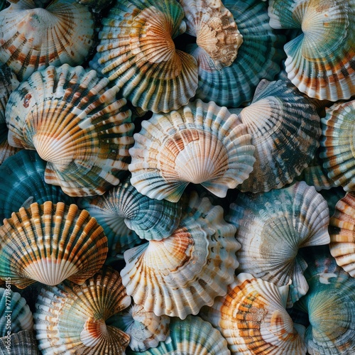 Diverse Array of Multicolored Seashells