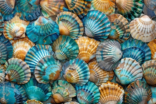 Stacked Seashells on the Beach