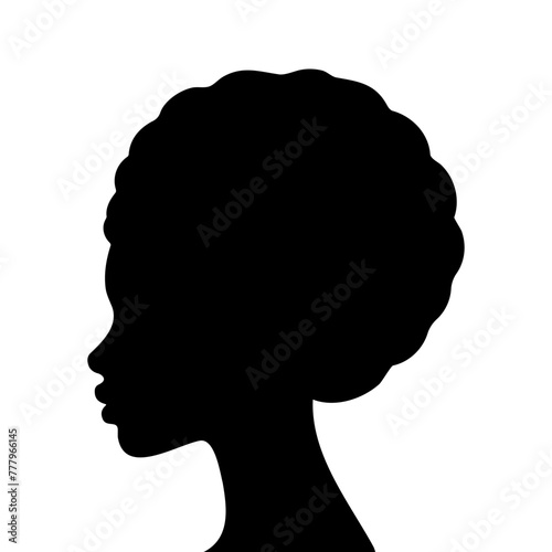 Silhouette face head in profile ethnic group of black African and African American women. Identity concept - racial equality and justice. Racism, discrimination. Juneteenth emancipation