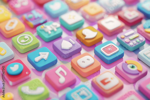 Vibrant Social Media Icons Display