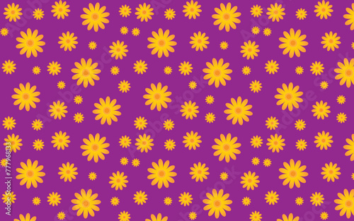 orange daisies on purple background for wallpaper or background PNG