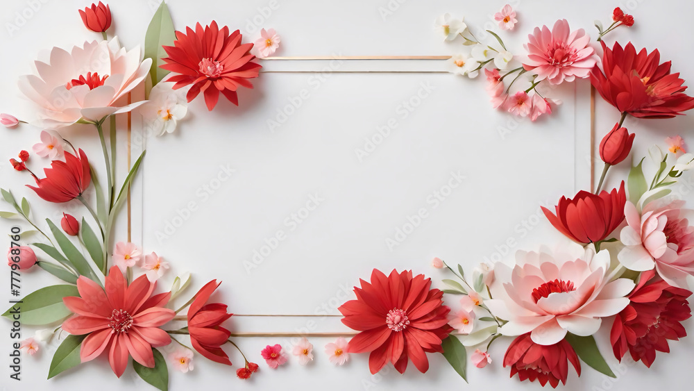 花の背景フレーム素材 花の背景フレーム素材