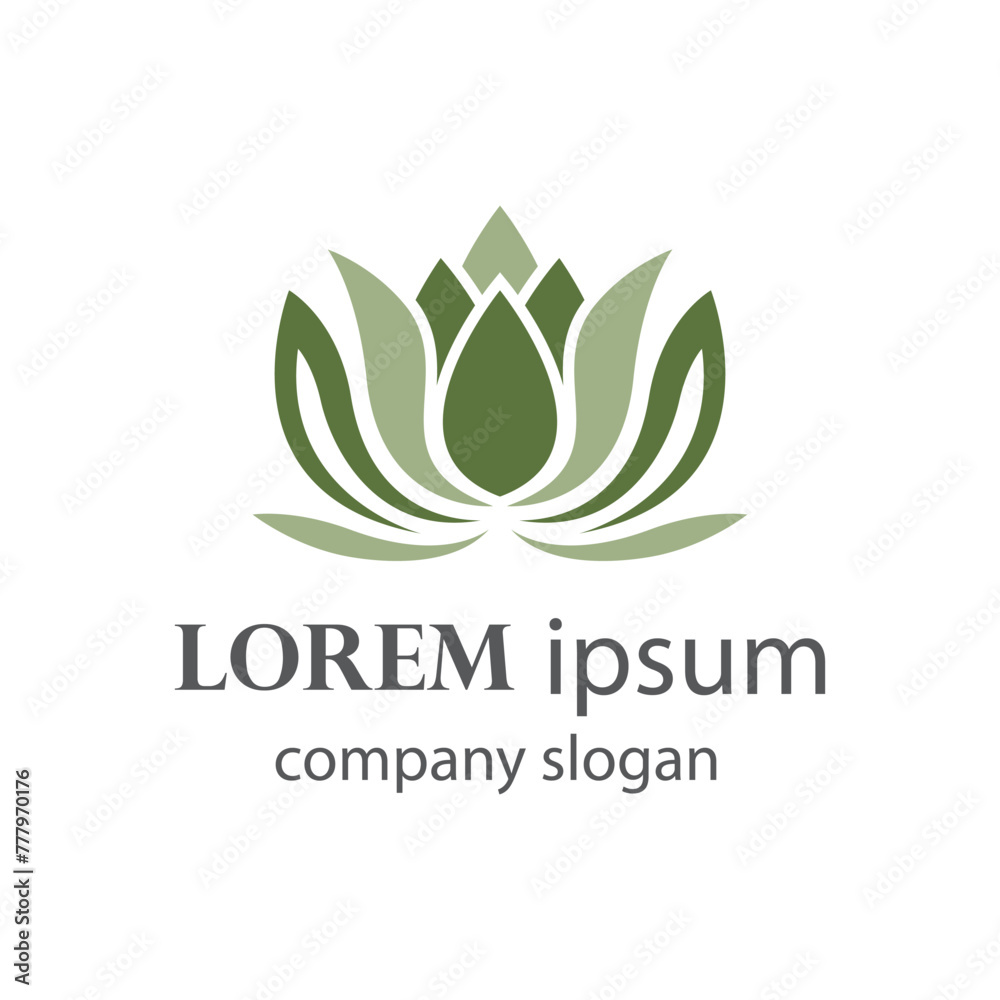 Elegant and beautiful blooming flower logo illustration Elegant and beautiful blooming flower logo illustration