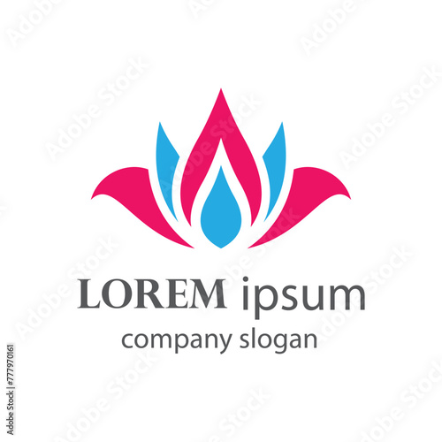 Elegant and beautiful blooming flower logo illustration