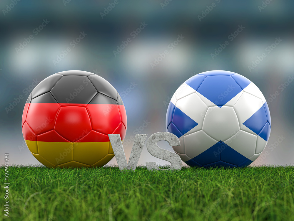 Obraz premium Football euro cup group A Germany vs Scotland