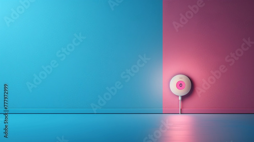 A smart plug with a timer function that can turn on or off the connected appliance on solid color background