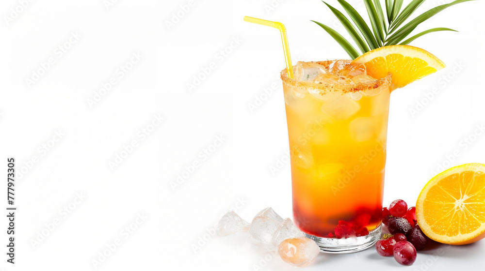 mai tai drink on white background . Generative Ai mai tai drink on white background . Generative Ai