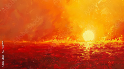 Burning horizon, entire landscapes engulfed in flames, minimalist,
