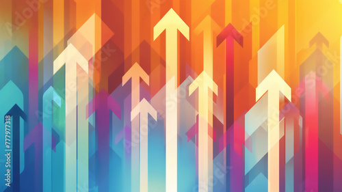 Abstract arrows rising upward, symbolizing growth and elevation, representing progress, advancement, development, improvement and upward movement in a dynamic and evolving environment.