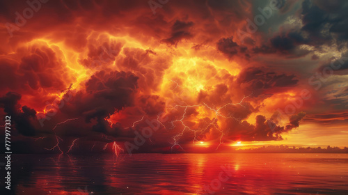 Heat-induced thunderstorms, dramatic and surreal,