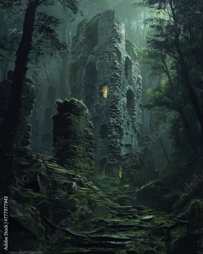 Dark forests where ancient ruins are hidden © AlexCaelus