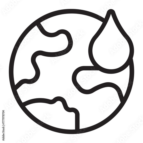 earth day line icon