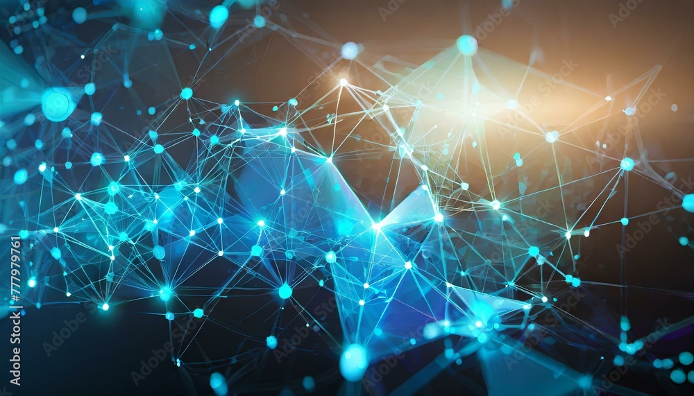 Obraz premium Illuminated Network: Glowing Dots Connection Backdrop