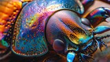 Macro of a colorful beetle