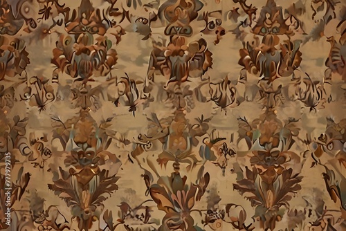 ancient Victorian wallpaper with a romantic feel ideal for backgrounds Generative AI