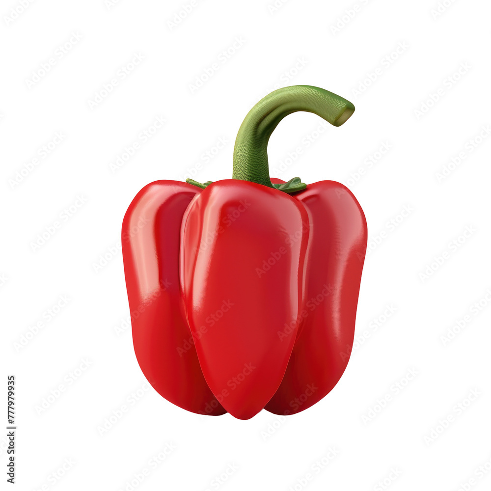 Close up of a red pepper with green stem Close up of a red pepper with green stem