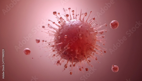 3d illustration of Coronavirus 2019 nCov concept. Virus cells background. Generative AI
