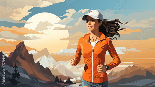 woman jogging in the mountains