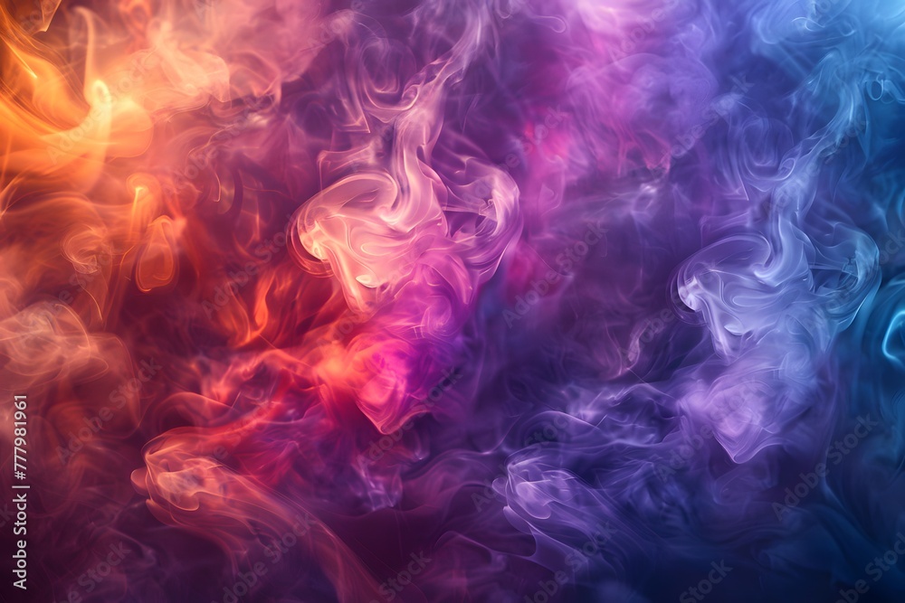 abstract colorful smoke on a dark background