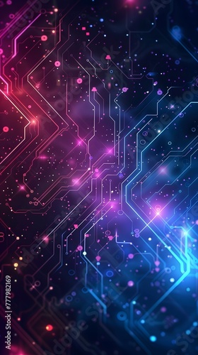 abstract technology background with glowing lines