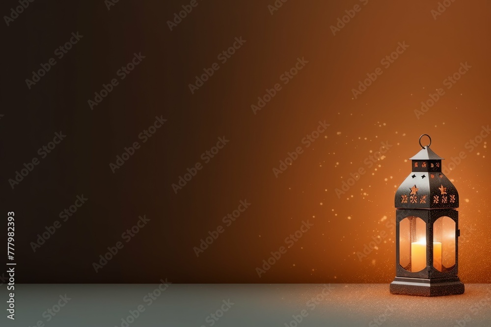 Naklejka premium Eid mubarak and ramadan kareem greetings with islamic lantern and mosque. Eid al fitr background