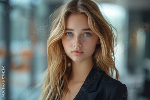 Wallpaper Mural Portrait of a young woman with striking blue eyes Torontodigital.ca