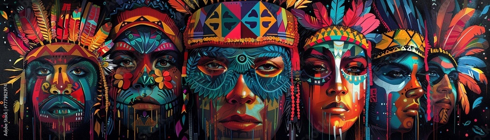 Fototapeta premium indigenous, casino, new era, Gothic, Jok , vibrant color