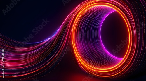 a neon high tech black hole portal 