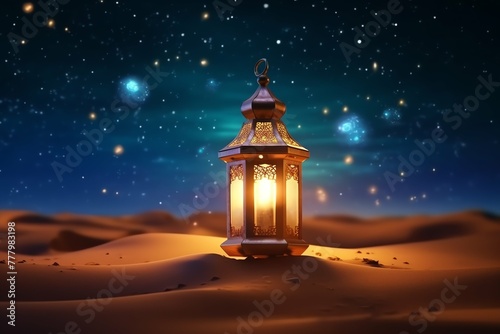 Eid mubarak and ramadan kareem greetings with islamic lantern and mosque. Eid al fitr background