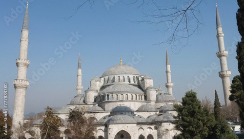 Hagia Sophia museum in Istanbul, Turkey. 3D rendering. Generative AI