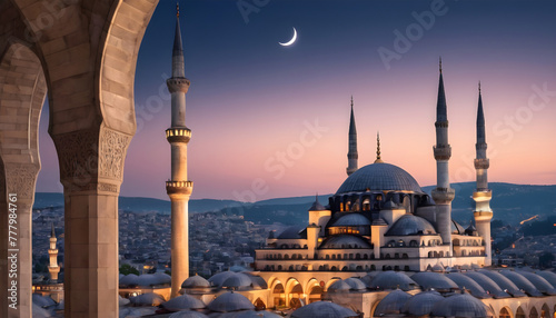 Hagia Sophia mosque in Istanbul, Turkey. Generative AI