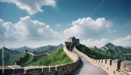 Majestic Great Wall of China as seen from a different perspective. Generative AI