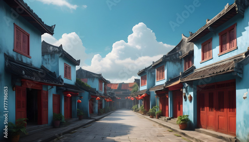 Old town of Lijiang, Yunnan province, China. Generative AI