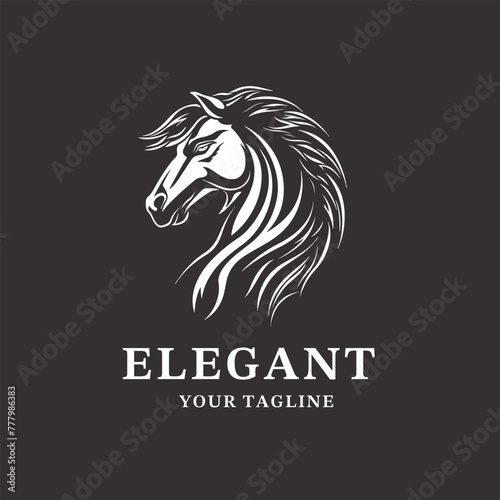 Design Template  Classic Minimalist Style for Horse Logo Illustration