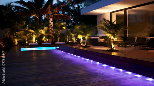 Modern Backyard Outdoor LED Lighting Systems © Muslim