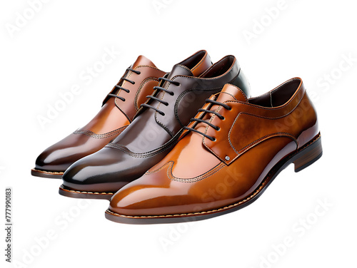 PSD a brown shoe with a black tie on it