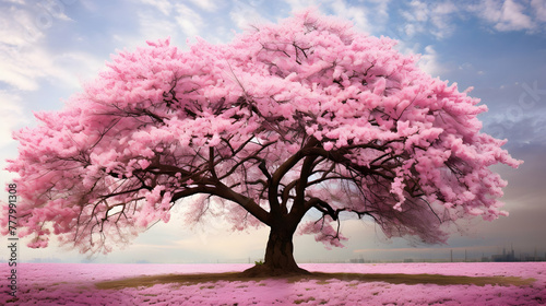 Spring Pink Cherry Blossom tree © Muslim