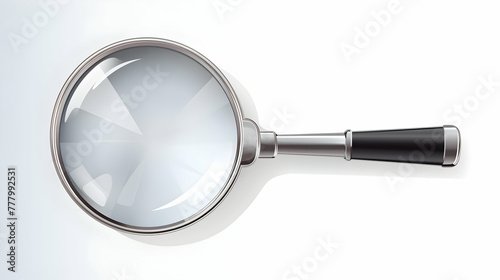 Vector realistic metal magnifier isolated on transparent background photo