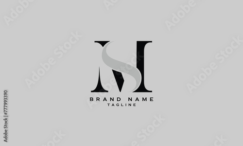 MS, SM, Abstract initial monogram letter alphabet logo design