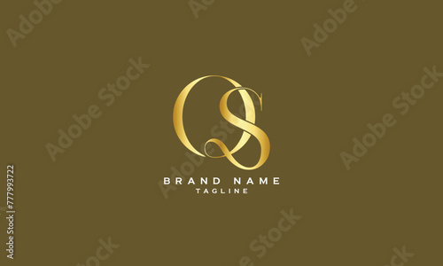 QS, SQ, OS, SO, Abstract initial monogram letter alphabet logo design