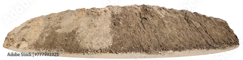 Big long pile of construction sand isolated