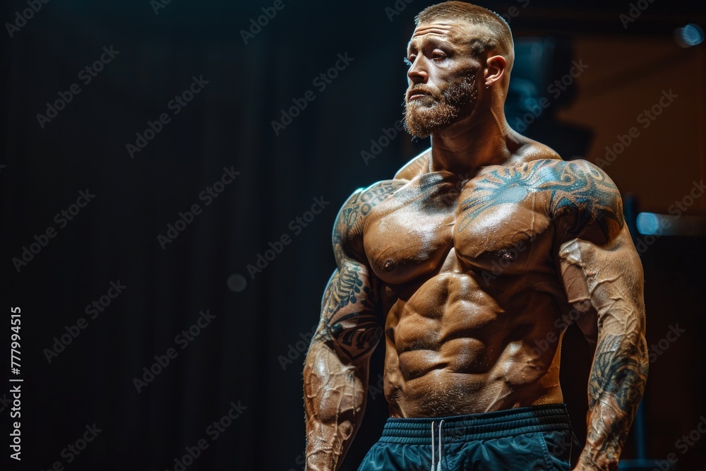 Tattooed Man With Beard and Chest Tattoos