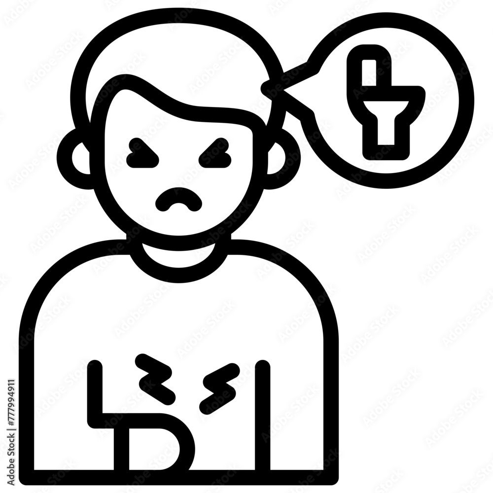 diarrhea icon illustration design with outline diarrhea icon illustration design with outline