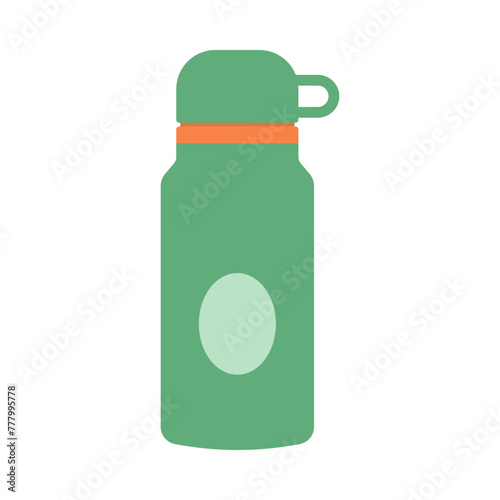 Thermo mugs flat style, Thermos flask vector flat icon style illustration