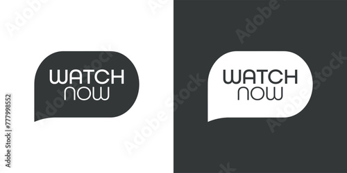 watch now button on white background	
