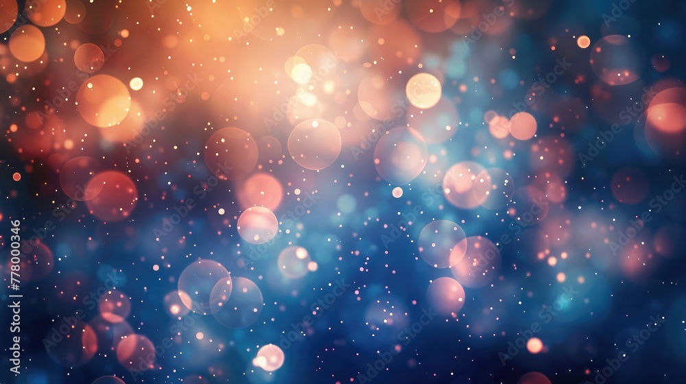 Background With Natural Bokeh And Bright Golden Lights,Abstract and Festive Background with Blurred Circles. De focused Blurred Lights.