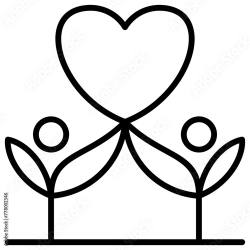 Thrive Together outline icon.	