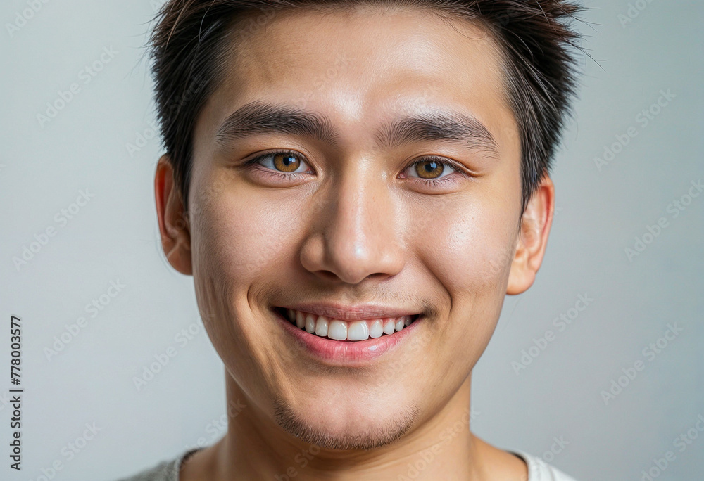 Man's Intense Blue Eye Close-Up